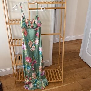 Floral Green Maxi Dress